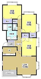 ガーデンシティ住吉 3LDKの間取図画像