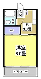 ロイヤル中泉 1Kの間取図画像