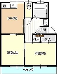 マルイハイツ 2DKの間取図画像