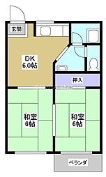 ヨークハイツ 2DKの間取図画像