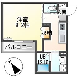 tissage(ティサージュ) 1Kの間取図画像