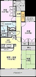 ブライティ広沢 3LDKの間取図画像