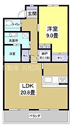 シエスタエビツカ 1LDKの間取図画像