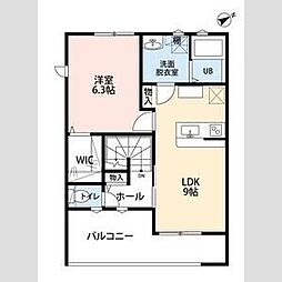 LOTUS杉谷南 1LDKの間取図画像