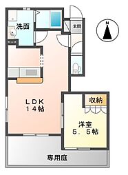 ロココプランC 1LDKの間取図画像