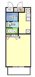 みゆき一番館 1Kの間取図画像