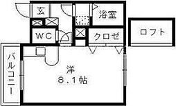レリブ野口 ワンルームの間取図画像