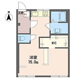 グランメールダンB ワンルームの間取図画像
