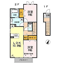 グレーシア1 2LDKの間取図画像