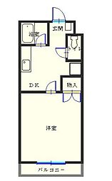アルカディア15 1DKの間取図画像