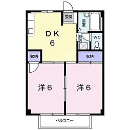 ハイツISHIGURO 2DKの間取図画像
