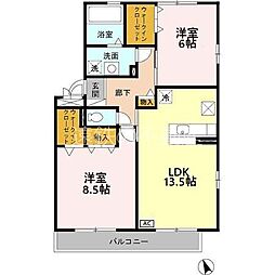 ラフィーネ・フォーレA 2LDKの間取図画像