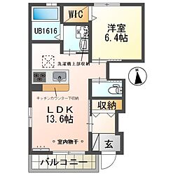 クレッセント神田B 1LDKの間取図画像