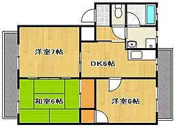 シンフォニーA 3DKの間取図画像