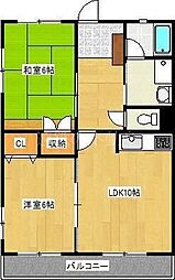 シンフォニー 2LDKの間取図画像