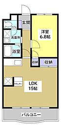 エクレール花村 1LDKの間取図画像