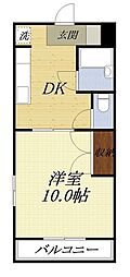 マンションアトランティス2 1DKの間取図画像