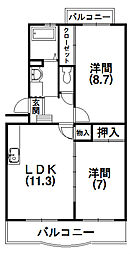 エクセルTSUJI 2LDKの間取図画像