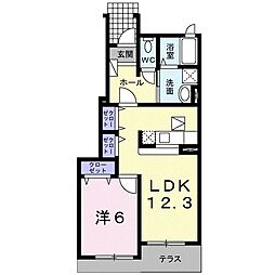 ルーナ・クレシェンテ 1LDKの間取図画像