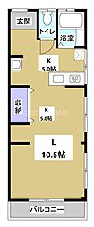 小林アパート 1Kの間取図画像