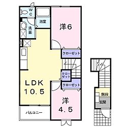 プリムローズ 2LDKの間取図画像