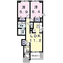 エトワール 2LDKの間取図画像