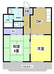 マンションカズ 2DKの間取図画像