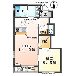 ラ・カンパーニュ 1LDKの間取図画像