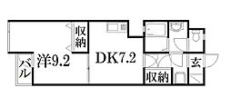 レインボープラザ 1DKの間取図画像