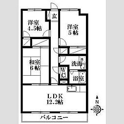 プラセオ上島 3LDKの間取図画像