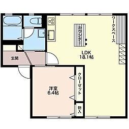 メゾン・ヴィオラ1 1LDKの間取図画像