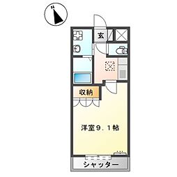 アネックス神明 1Kの間取図画像