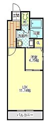 サウスコート 1LDKの間取図画像