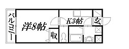 ヴァーチュ 1Kの間取図画像