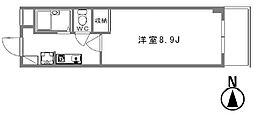 ホリホックイン八幡 1Kの間取図画像