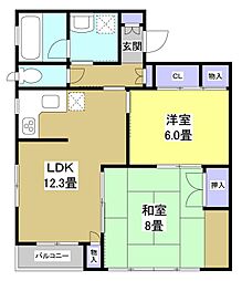 SiestaDaikumachi 2LDKの間取図画像