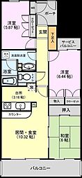 ブライティ広沢 3LDKの間取図画像
