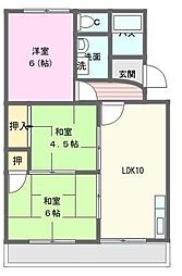 柳田マンション 3LDKの間取図画像