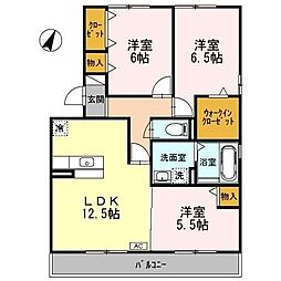 ポポラーレ 3LDKの間取図画像