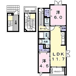 マーガレット・ストーンズ 2LDKの間取図画像