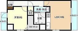アミューズ千歳 1LDKの間取図画像