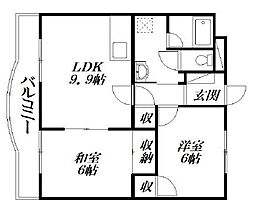 パティオ 2LDKの間取図画像