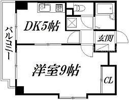 ホリホックイン八幡 1DKの間取図画像