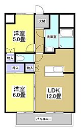 ラフォーレ・三方原 2LDKの間取図画像