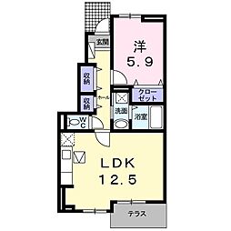 ミエーレ 1LDKの間取図画像