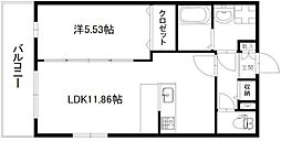 シャンボール3 1LDKの間取図画像