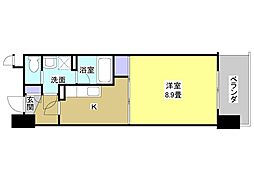 エクシード田町 1Kの間取図画像