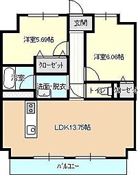 GRANP 2LDKの間取図画像