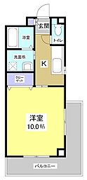 ウィンブルドン 1Kの間取図画像
