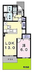 アンジェリーデ 1LDKの間取図画像